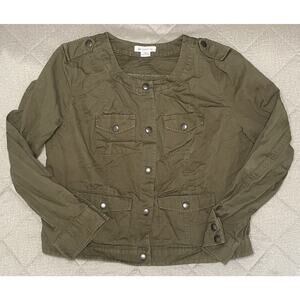 Liz Claiborne Jacket Women’s Military Utility Style Olive Green Sz XL